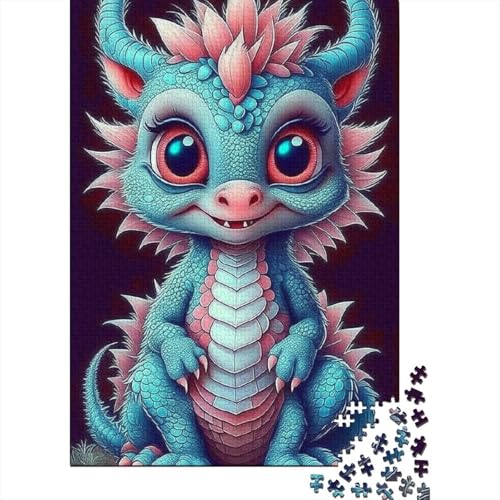 300-teiliges Puzzle, süße Baby-Drachen, Puzzle für Erwachsene, Holzpuzzle, Lernspiel für Erwachsene, 300 Teile (40 x 28 cm) von GQmoney