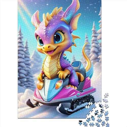 300-teiliges Puzzle, süße Baby-Drachen, Puzzle für Erwachsene, Holzpuzzle, Lernspiel für Erwachsene, 300 Teile (40 x 28 cm) von GQmoney