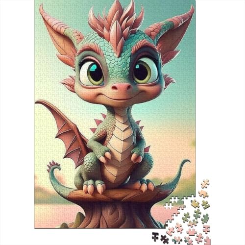 300-teiliges Puzzle, süße Baby-Drachen, für Erwachsene, Holzpuzzle, Lernspielzeug, 300 Teile (40 x 28 cm) von GQmoney