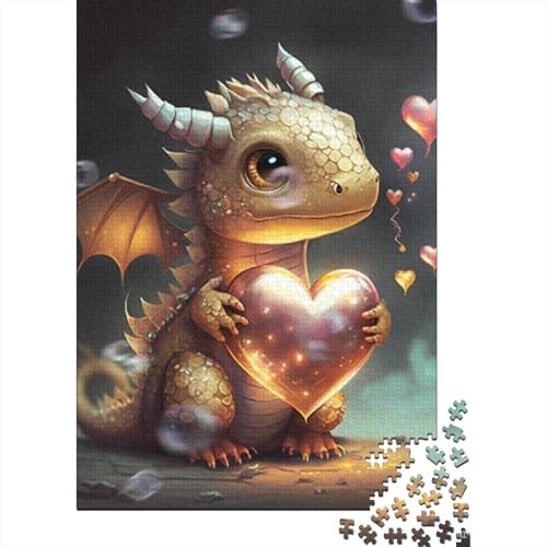 300-teiliges Puzzle, süße Baby-Drachen, quadratische Puzzles für Erwachsene und Holzpuzzles, Lernspielzeug, Familienspiele, 300 Teile (40 x 28 cm) von GQmoney