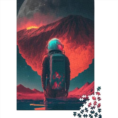 300-teiliges Puzzle „Astronaut Watches The Burn“ für Erwachsene, Puzzles für Erwachsene, Puzzles für Erwachsene, Lernspiel, Herausforderungsspielzeug, 300 Teile (40 x 28 cm) von GQmoney