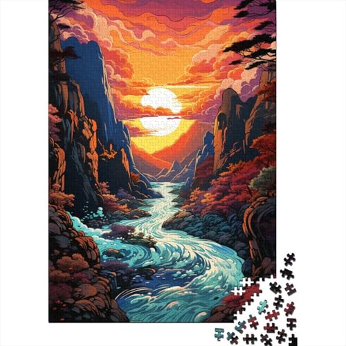 300-teiliges Puzzle „Die farbenfrohe psychedelische Schönheit der Akachiho-Schlucht“, Holzbrett-Puzzle, Spielzeug, Denkspiel, 300 Teile (40 x 28 cm) von GQmoney