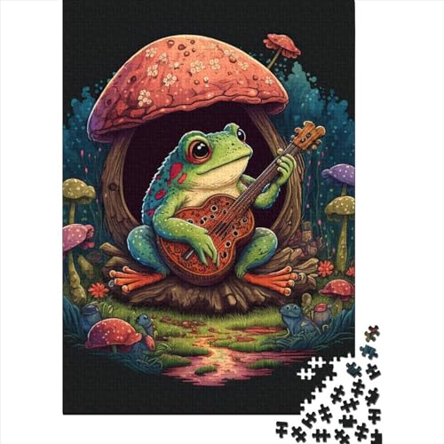 300-teiliges Puzzle „Frosch spielt Banjo“, Schwierigkeitsgrad für Erwachsene, entspannendes Spiel, Spielzeug, 300 Teile (40 x 28 cm) von GQmoney