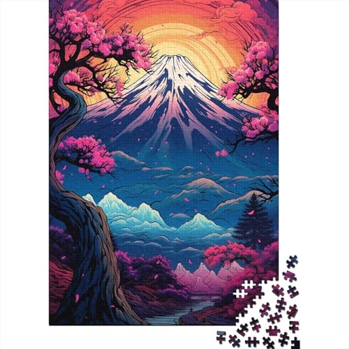 300-teiliges Puzzle „Japanische Bäume und Berge Inspiration3“ für Kinder und Jugendliche, kreative Lernspiele, 300 Teile (40 x 28 cm) von GQmoney