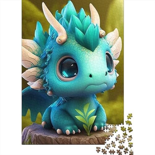 300-teiliges Puzzle „Süße Baby-Drachen“, quadratisches Puzzle für Erwachsene und Teenager, Holzpuzzle, Familienpuzzlespiel, 300 Teile (40 x 28 cm) von GQmoney