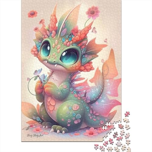 300-teiliges Puzzle „Süße Baby-Drachen“, quadratisches Puzzle für Erwachsene und Teenager, Holzpuzzle, Familienpuzzlespiel, 300 Teile (40 x 28 cm) von GQmoney