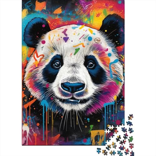 300-teiliges Puzzle für Erwachsene, 300-teiliges buntes Panda-Tier-Puzzle für Teenager, Holzbrett-Puzzle, Spielzeug, Denkspiel, 300 Teile (40 x 28 cm) von GQmoney