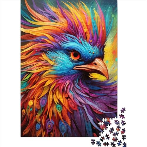 300-teiliges Puzzle für Erwachsene, 300-teiliges psychedelisches Phönix-Vogel-Puzzle für Teenager, Holzbrett-Puzzle, Spielzeug, Denkspiel, 300 Teile (40 x 28 cm) von GQmoney