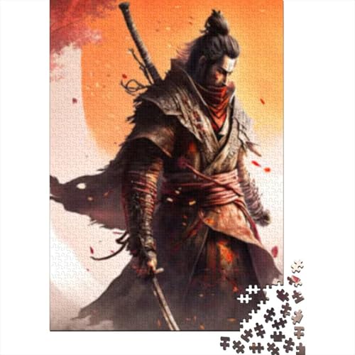 300-teiliges Puzzle für Erwachsene, Samurai-Kreativ-Quadrat-Puzzle für Erwachsene und Holzpuzzle, Lernspiel für Erwachsene, 300 Teile (40 x 28 cm) von GQmoney