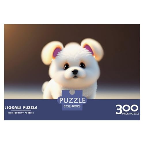 300-teiliges Puzzle für Erwachsene, niedliches Familien-Haustier-Hund-Puzzle, 300-teiliges Holzbrett-Puzzle – Entspannungs-Puzzlespiele – Denksport-Puzzle, 300 Teile (40 x 28 cm) von GQmoney