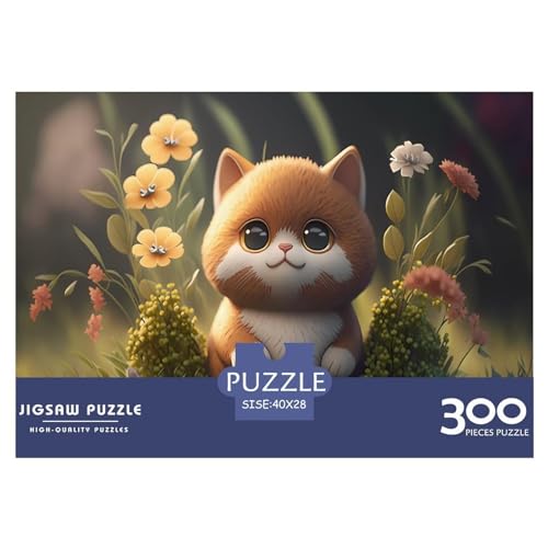 300-teiliges Puzzle für Erwachsene, niedliches Katzenpuzzle, kreatives rechteckiges Holzpuzzle, Geschenk für Freunde und Familie, 300 Teile (40 x 28 cm) von GQmoney