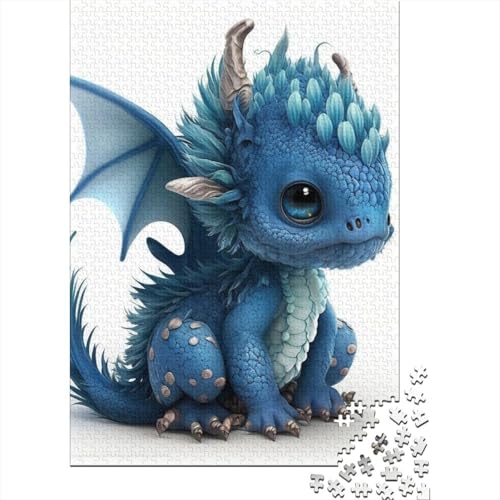 300-teiliges Puzzle für Erwachsene, süße Baby-Drachen, quadratische Puzzles für Erwachsene und Holzpuzzle, Lernspiel, 300 Teile (40 x 28 cm) von GQmoney