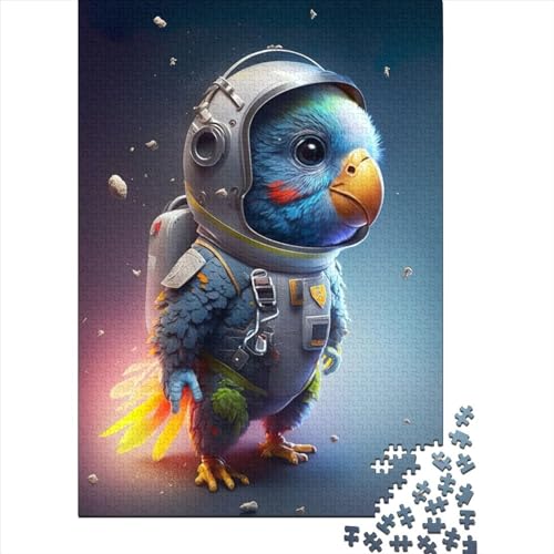 300-teiliges Puzzle für Erwachsene mit Astronauten-Weltraumpapagei, Puzzles für Erwachsene, Puzzles, Lernspielzeug, 300 Stück (40 x 28 cm) von GQmoney