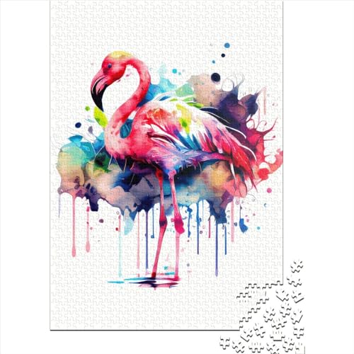 300-teiliges Puzzle für Kinder, 300-teiliges Flamingo-Puzzle für Teenager, Holzbrett-Puzzle, Spielzeug, Denkspiel, 300 Teile (40 x 28 cm) von GQmoney