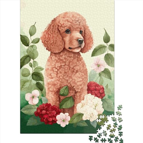 300-teiliges Puzzle für Kinder, 300-teiliges Pudel-Hunde-Puzzle für Teenager, Holzbrett-Puzzle, Spielzeug, Denkspiel, 300 Teile (40 x 28 cm) von GQmoney