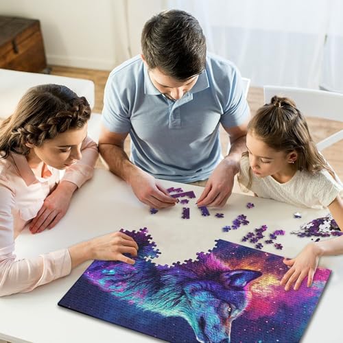 300-teiliges Puzzle für Kinder, 300-teiliges Puzzle, 300-teiliges Psychedelic Exotic Wolf-Puzzlespiel, Geschenk für Kinder und Teenager, 300-teilig (40 x 28 cm) von GQmoney