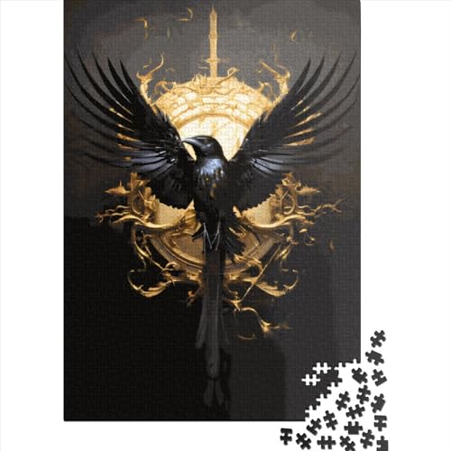 300-teiliges Puzzle für Kinder, 300-teiliges Puzzle „Gold Crow“ für Teenager, Holzbrett-Puzzle, Spielzeug, Denkspiel, 300 Teile (40 x 28 cm) von GQmoney