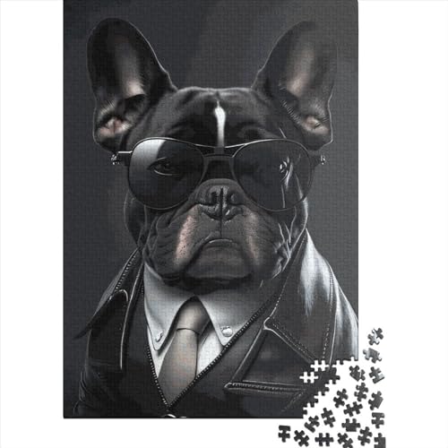 300-teiliges Puzzle für Kinder, 300-teiliges Puzzle mit französischer Bulldogge für Teenager, Holzbrett-Puzzle, Spielzeug, Denkspiel, 300 Teile (40 x 28 cm) von GQmoney