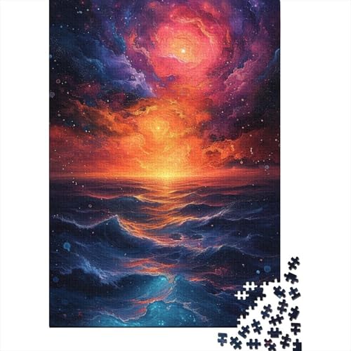 300-teiliges Puzzle für Kinder, Bunte Wellen, Puzzle für Kinder, Holzpuzzle, dekomprimierendes geistiges Lernspielzeug, 300 Stück (40 x 28 cm) von GQmoney