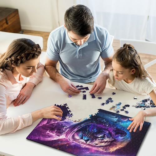 300-teiliges Puzzle mit Astronauten-Kunstmotiv, Löwe, kreatives rechteckiges Puzzle für Kinder, große Puzzles für das Familienlernspiel, 300 Teile (40 x 28 cm) von GQmoney