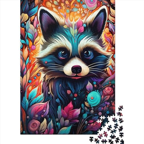 300-teiliges Puzzle mit Tiermotiven, Zibetkatze, für Kinder und Erwachsene, Holzpuzzle, Lernspiele für Zuhause, DIY-Spielzeug, 300 Stück (40 x 28 cm) von GQmoney