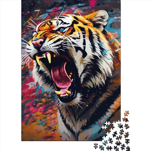 300-teiliges Puzzle mit Tiermotiven und Tigern für Kinder und Jugendliche, Holzpuzzle, Lernspiel, Herausforderungsspielzeug, Familie, 300 Teile (40 x 28 cm) von GQmoney