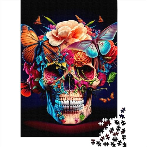 300-teiliges Puzzle mit Totenkopfmotiv, Schwierigkeitsgrad für Erwachsene, Lernspielzeug, Spiele, 300 Stück (40 x 28 cm) von GQmoney