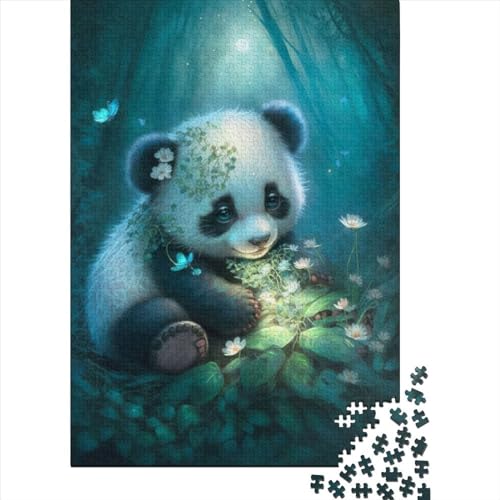 300-teiliges Puzzle mit entzückendem kleinen Panda für Erwachsene, Holzpuzzle, Puzzles für Erwachsene, Puzzles für Erwachsene, 300 Teile (40 x 28 cm) von GQmoney