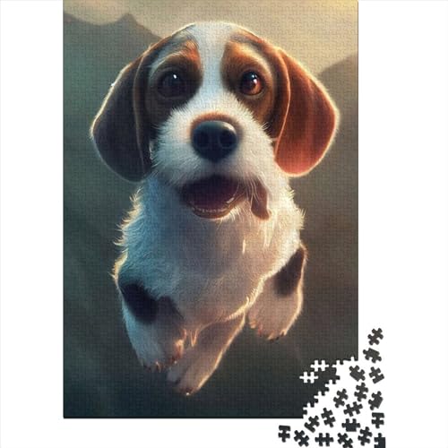 300-teiliges Puzzle mit fliegendem Beagle für Erwachsene, Holzpuzzle für Teenager, einzigartige Heimdekoration und Geschenke, 300 Teile (40 x 28 cm) von GQmoney