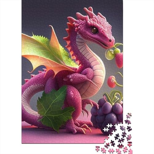 300-teiliges Puzzlespiel, süßes Baby-Drachen-Puzzle für Erwachsene, Holzpuzzle, Lernspiel, Herausforderungsspielzeug, 300 Stück (40 x 28 cm) von GQmoney