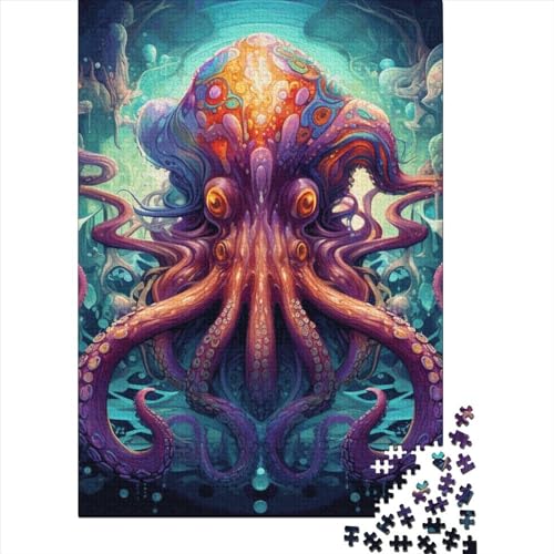 300-teiliges Tier-Oktopus-Puzzle für Kinder, Holzpuzzle für Kinder und Jugendliche, nachhaltiges Puzzle | Spiele 300 Teile (40 x 28 cm) von GQmoney