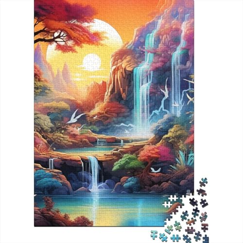 300-teiliges Wasserfall-Puzzle, Holzpuzzle für Erwachsene und Jugendliche, Lernspiele für zu Hause, DIY-Spielzeug, 300 Stück (40 x 28 cm) von GQmoney