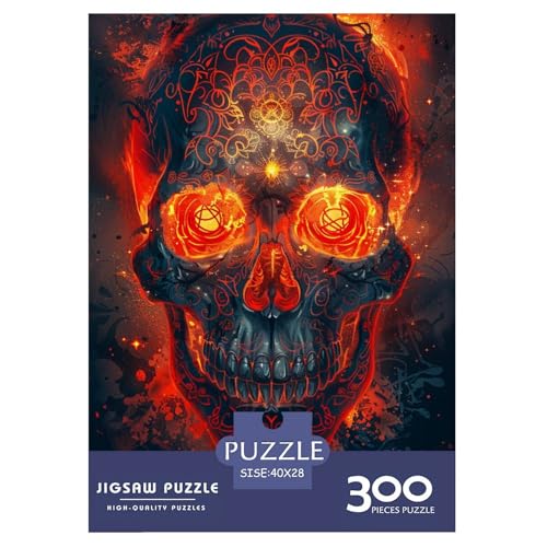 300-teiliges kreatives Puzzle, buntes Totenkopf-Puzzle, rechteckiges Puzzle, Lernspielzeug, Kinder, 300 Stück (40 x 28 cm) von GQmoney