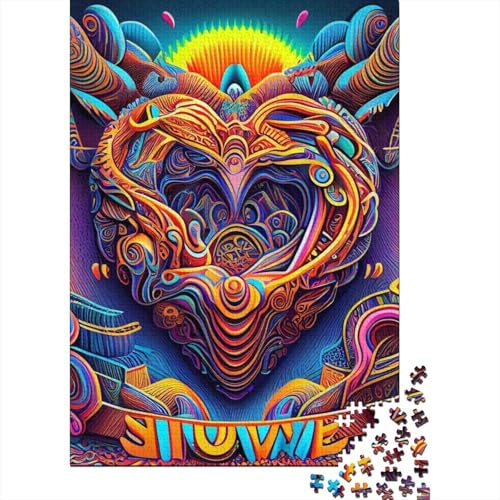 300-teiliges psychedelisches Puzzle für Erwachsene, Puzzle, 300-teiliges Puzzle, Puzzlespiel, schwieriges Herausforderungspuzzle, 300-teilig (40 x 28 cm) von GQmoney