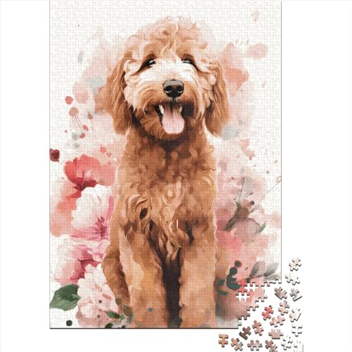 500 Puzzleteile Goldendoodle Aquarell Puzzlespiel Geburtstagsgeschenke Puzzles Dekoratives Puzzle für Kinder und Jugendliche (52 x 38 cm) von GQmoney