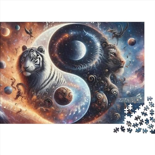 500-teiliger Tai-Chi-Tiger für Erwachsene, schwieriges Puzzle aus Holz für Erwachsene, Geschenke am Weihnachtsabend, 500 Stück (52 x 38 cm) von GQmoney