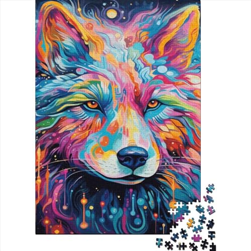 500-teiliges Art Animal Wolf-Puzzle für Erwachsene und Teenager. Holzpuzzle für Kinder und Teenager ab 12 Jahren. 500 Teile (52 x 38 cm) von GQmoney