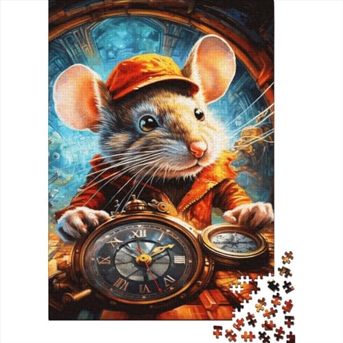 500-teiliges Art-Tier-Maus-Puzzle für Erwachsene und Teenager. Holzpuzzle für Kinder und Teenager. Lustige Puzzles 500 Teile (52 x 38 cm) von GQmoney