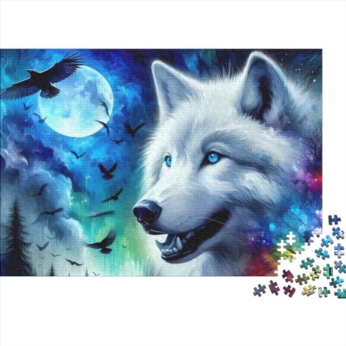 500-teiliges Art-Wolf-Puzzle für Erwachsene, Holzpuzzle, Lernspiel für Erwachsene Teenager, 500 Stück (52 x 38 cm) von GQmoney