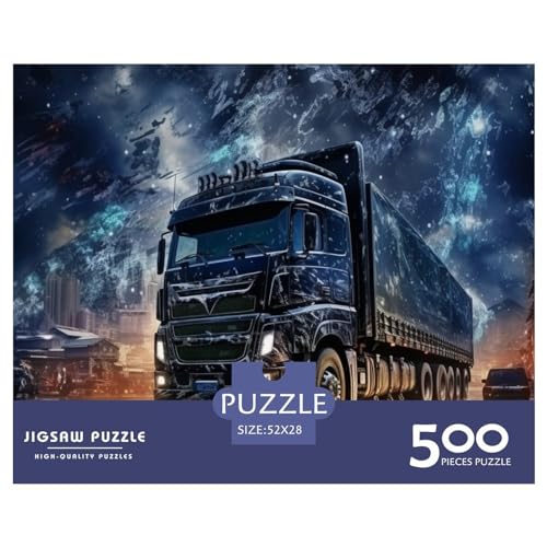 500-teiliges Galaxy Truck-Puzzle aus Holz für Erwachsene und Teenager, Denksport-Puzzle Halloween 500 Teile (52 x 38 cm) von GQmoney