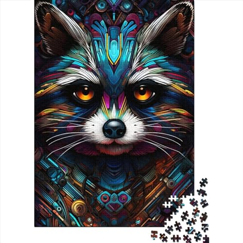 500-teiliges Kunst-Tier-Puzzle mit Zibetkatze für Erwachsene und Teenager. Holzpuzzle für Kinder und Teenager ab 12 Jahren. 500 Teile (52 x 38 cm) von GQmoney