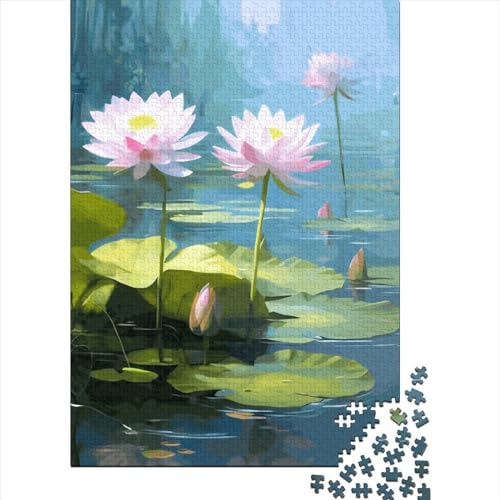 500-teiliges Lotusblumen-Puzzle für Erwachsene Teenager. Holzpuzzle für Kinder und Teenager ab 12 Jahren. 500 Teile (52 x 38 cm) von GQmoney