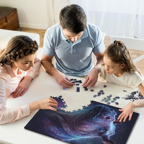 500-teiliges Puzzle, Galaxie, Weltraum, Nilpferd, Puzzles für Kinder, Puzzles, Lernspiel für Erwachsene, 500 Teile (52 x 38 cm) von GQmoney