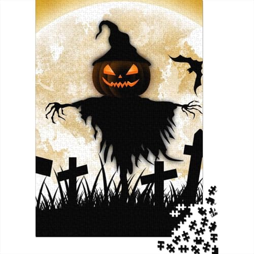 500-teiliges Puzzle, Halloween-Kürbismonster, für Erwachsene, Holzpuzzle, Lernspielzeug, 500 Stück (52 x 38 cm) von GQmoney