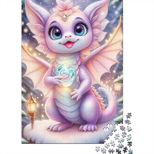 500-teiliges Puzzle, süße Baby-Drachen, kreative quadratische Puzzles für Erwachsene und Holzpuzzles, Puzzles für Erwachsene, Geschenke 500 Stück (52 x 38 cm) von GQmoney