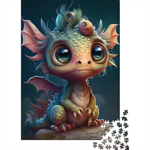 500-teiliges Puzzle, süße Baby-Drachen, kreatives quadratisches Puzzle für Erwachsene, Holzpuzzle, Puzzle für Erwachsene, Lernspiel, Herausforderungsspielzeug, 500 Stück (52 x 38 cm) von GQmoney