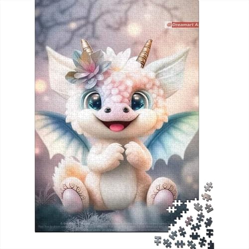 500-teiliges Puzzle, süße Baby-Drachen, kreatives quadratisches Puzzle für Erwachsene und Holzpuzzle, Spielzeug, Denkspiel, 500 Teile (52 x 38 cm) von GQmoney