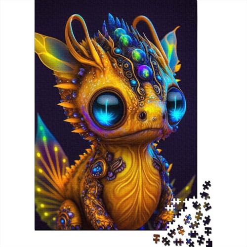 500-teiliges Puzzle, süße Baby-Drachen, kreatives quadratisches Puzzle für Erwachsene und Holzpuzzle, Spielzeug, Denkspiel, 500 Teile (52 x 38 cm) von GQmoney