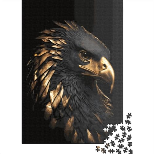 500-teiliges Puzzle „Goldener Adler“, Puzzle für Kinder, für Kinder und Jugendliche, Holzbrett-Puzzle, tolles Geschenk für Kinder, 500 Teile (52 x 38 cm) von GQmoney