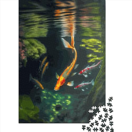 500-teiliges Puzzle „Goldfisch schwimmend“ für Kinder, Holzpuzzle für Kinder und Teenager, Puzzle für Kinder, 500 Teile (52 x 38 cm) von GQmoney